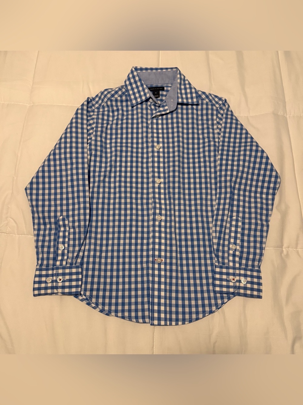 Blue Kids Tommy Hilfiger Button-Up Dress Shirt in Size 8
